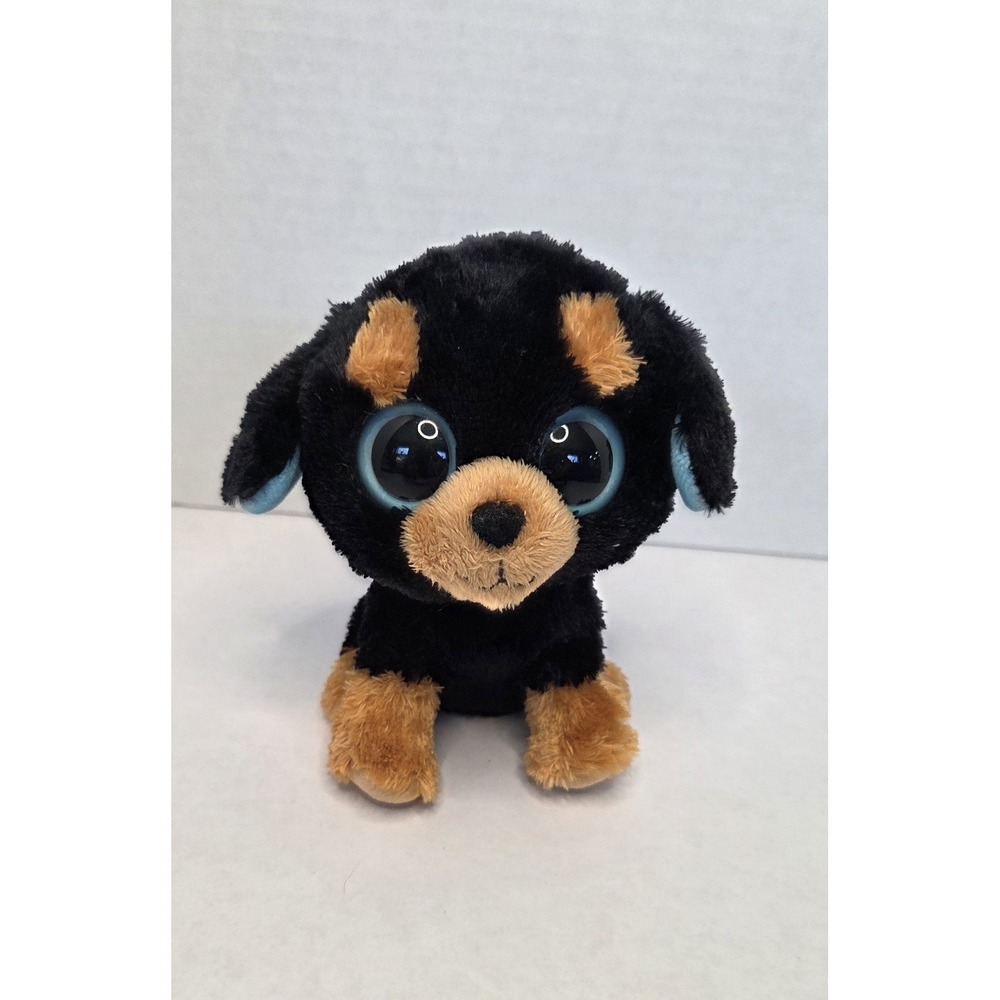TY Beanie Boos Tuffy the Rottweiler Dog Blue Eyes 6 Inches Tall